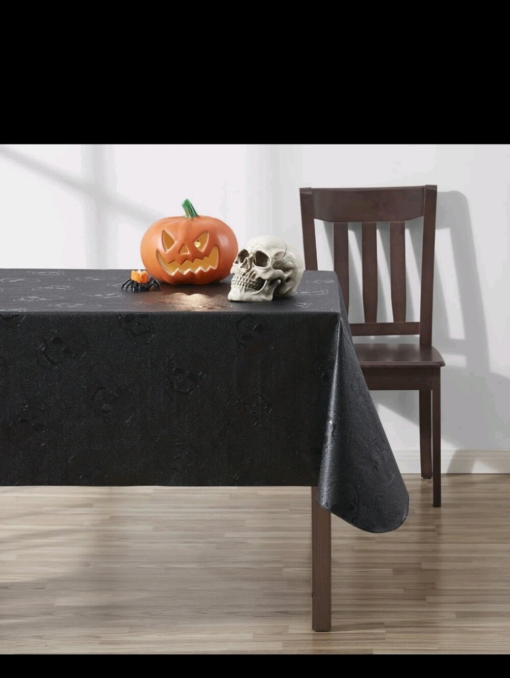 Way To Celebrate Halloween Spooky Skull Peva Tablecloth, Gothic Décor 60" x 84"